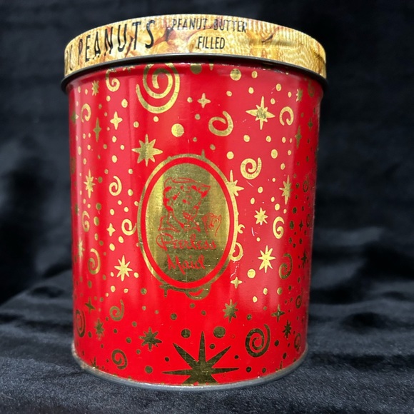 Vintage Red & Gold Peerless Maid Candy peanut tin - Picture 8 of 8